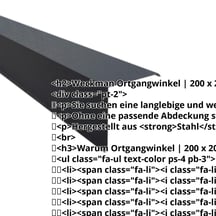 Ortgangwinkel | 200 x 200 mm | Stahl 0,50 mm | 80 µm Shimoco | 7016 - Anthrazitgrau #2