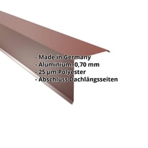 Ortgangwinkel | 200 x 200 mm | Aluminium 0,70 mm | 25 µm Polyester | 8012 - Rotbraun #2