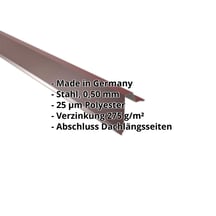 Ortgangwinkel | Stehfalzprofil 33/500 | Stahl 0,50 mm | 25 µm Polyester | 3005 - Weinrot #2