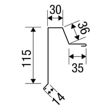 Ortgangwinkel | Stehfalzprofil 33/500 | Stahl 0,50 mm | 25 µm Polyester | 6011 - Resedagrün #5