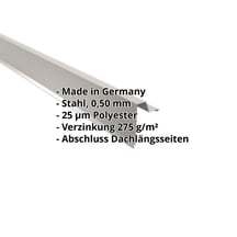 Ortgangwinkel | Stehfalzprofil 33/500 | Stahl 0,50 mm | 25 µm Polyester | 7035 - Lichtgrau #2