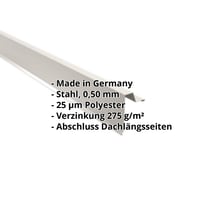 Ortgangwinkel | Stehfalzprofil 33/500 | Stahl 0,50 mm | 25 µm Polyester | 9010 - Reinweiß #2