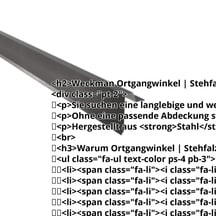 Ortgangwinkel | Stehfalzprofil 33/500 | Stahl 0,50 mm | 35 µm Mattpolyester | 23 - Dunkelgrau #2