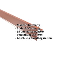 Ortgangwinkel | Stehfalzprofil 33/500 | Stahl 0,50 mm | 35 µm Mattpolyester | 75 - Ziegelrot #2