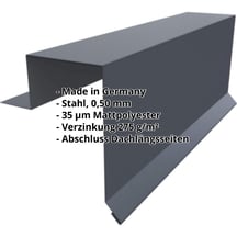 Ortgangwinkel | Stehfalzprofil PD-510-S | Stahl 0,50 mm | 35 µm Mattpolyester | 7016 - Anthrazitgrau #2