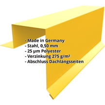 Ortgangwinkel | Stehfalzprofil PD-510-S | Stahl 0,50 mm | 25 µm Polyester | 1021 - Rapsgelb #2