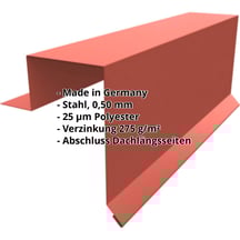 Ortgangwinkel | Stehfalzprofil PD-510-S | Stahl 0,50 mm | 25 µm Polyester | 3016 - Korallenrot #2