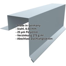 Ortgangwinkel | Stehfalzprofil PD-510-S | Stahl 0,50 mm | 25 µm Polyester | 7000 - Fehgrau #2