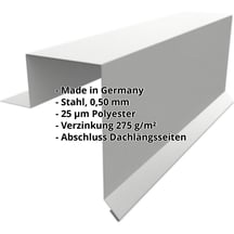 Ortgangwinkel | Stehfalzprofil PD-510-S | Stahl 0,50 mm | 25 µm Polyester | 9006 - Weissaluminium #2