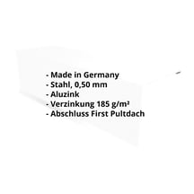 Pultabschluss | 110 x 100 x 2000 mm | 80° | Stahl 0,50 mm | Aluzink | Blank Aluminium #2