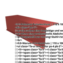 Pultabschluss | 110 x 100 x 2000 mm | 80° | Stahl 0,50 mm | 50 µm PURMAT® | 028 - Kirschrot #2