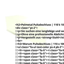 Pultabschluss | 110 x 100 x 2000 mm | 80° | Stahl 0,50 mm | 25 µm Polyester | 9002 - Grauweiß #2