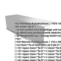 Pultabschluss | 110 x 100 x 2000 mm | 80° | Stahl 0,50 mm | 25 µm Polyester | 9006 - Weißaluminium #2