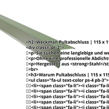 Pultabschluss | 115 x 115 mm | 80° | Stahl 0,50 mm | 25 µm Polyester | 6011 - Resedagrün #2