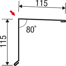 Pultabschluss | 115 x 115 mm | 80° | Stahl 0,50 mm | 25 µm Polyester | 6011 - Resedagrün #5