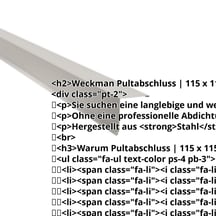 Pultabschluss | 115 x 115 mm | 80° | Stahl 0,50 mm | 25 µm Polyester | 7035 - Lichtgrau #2