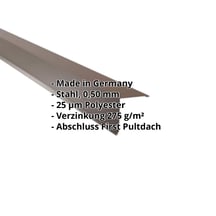 Pultabschluss | 115 x 115 mm | 80° Stahl 0,50 mm | 25 µm Polyester | 8011 - Nussbraun Pultabschluss | 115 x 115 mm | 80° | Stahl 0,50 mm | 25 µm Polyester | 8011 - Nussbraun #2