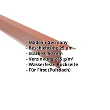 Pultabschluss | 115 x 115 mm | 80° | Stahl 0,50 mm | 25 µm Polyester | 8004 - Kupferbraun #2