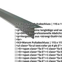 Pultabschluss | 115 x 115 mm | 80° | Stahl 0,50 mm | 60 µm TTHD | 6005 - Moosgrün #2