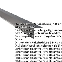 Pultabschluss | 115 x 115 mm | 80° | Stahl 0,75 mm | 60 µm Puramid | 7016 - Anthrazitgrau #2