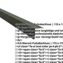 Pultabschluss | 115 x 115 mm | 80° | Stahl 0,50 mm | 80 µm Shimoco | 6020 - Chromoxidgrün #2