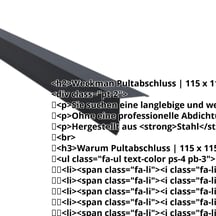 Pultabschluss | 115 x 115 mm | 80° | Stahl 0,50 mm | 80 µm Shimoco | 7016 - Anthrazitgrau #2