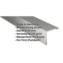 Pultabschluss | 115 x 115 mm | 80° | Aluminium 0,70 mm | 25 µm Polyester | 9007 - Graualuminium #2