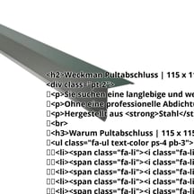 Pultabschluss | 115 x 115 mm | 85° | Stahl 0,50 mm | 60 µm TTHD | 6005 - Moosgrün #2