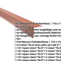 Pultabschluss | 115 x 115 mm | 85° | Stahl 0,50 mm | 60 µm TTHD | 8004 - Kupferbraun #2