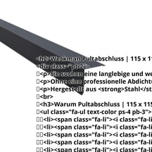 Pultabschluss | 115 x 115 mm | 85° | Stahl 0,50 mm | 80 µm Shimoco | 7016 - Anthrazitgrau #2