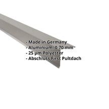 Pultabschluss | 115 x 115 mm | 85° | Aluminium 0,70 mm | 25 µm Polyester | 9007 - Graualuminium #2