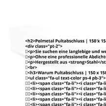 Pultabschluss | 150 x 150 x 2000 mm | 80° | Stahl 0,50 mm | Aluzink | Blank Aluminium #2