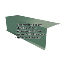 Pultabschluss | 150 x 150 x 2000 mm | 80° | Stahl 0,50 mm | 35 µm Mattpolyester | 6005 - Moosgrün #2