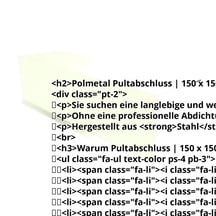 Pultabschluss | 150 x 150 x 2000 mm | 80° | Stahl 0,50 mm | 25 µm Polyester | 9002 - Grauweiß #2