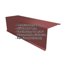 Pultabschluss | 150 x 150 x 2000 mm | 80° | Stahl 0,75 mm | 25 µm Polyester | 8017 - Schokoladenbraun #2