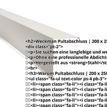 Pultabschluss | 200 x 250 mm | 80° | Stahl 0,63 mm | 25 µm Polyester | 9010 - Reinweiß #2