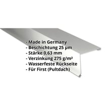 Pultabschluss | 200 x 250 mm | 80° | Stahl 0,63 mm | 25 µm Polyester | 9002 - Grauweiß #2