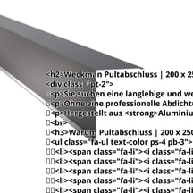 Pultabschluss | 200 x 250 mm | 80° | Aluminium 0,70 mm | 25 µm Polyester | 7016 - Anthrazitgrau #2