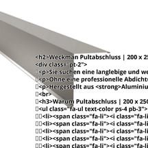 Pultabschluss | 200 x 250 mm | 80° | Aluminium 0,70 mm | 25 µm Polyester | 9007 - Graualuminium #2