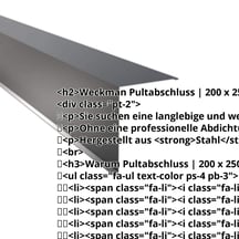 Pultabschluss | 200 x 250 mm | 85° | Stahl 0,63 mm | 25 µm Polyester | 7016 - Anthrazitgrau #2