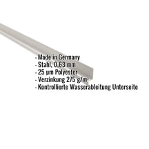 Sockelleiste | 5 x 2,5 x 2 cm | 100° | Stahl 0,63 mm | 25 µm Polyester | 9010 - Reinweiß #2