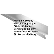 Sockelleiste | 50 x 25 x 20 mm | 100° | Stahl 0,50 mm | 25 µm Polyester | 9006 - Weißaluminium #2