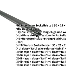 Sockelleiste | 50 x 25 x 20 mm | 100° | Stahl 0,50 mm | 60 µm TTHD | 6005 - Moosgrün #2