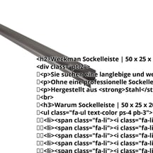 Sockelleiste | 50 x 25 x 20 mm | 100° | Stahl 0,50 mm | 60 µm TTHD | 8017 - Schokoladenbraun #2