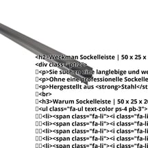 Sockelleiste | 50 x 25 x 20 mm | 100° | Stahl 0,75 mm | 60 µm Puramid | 7016 - Anthrazitgrau #2