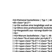 Sockelleiste | Typ 1 | 40 x 24 x 25 x 2000 mm | Stahl 0,50 mm | Aluzink | Silbergrau #2