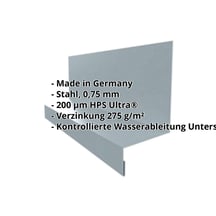 Sockelleiste | Typ 1 | 40 x 24 x 25 x 2000 mm | Stahl 0,63 mm | 200 µm HPS Ultra® | 7040 - Fenstergrau #2