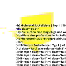 Sockelleiste | Typ 1 | 40 x 24 x 25 x 2000 mm | Stahl 0,50 mm | 25 µm Polyester | 1021 - Rapsgelb #2