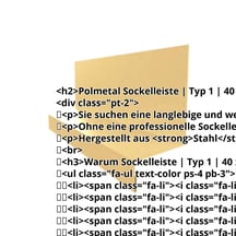 Sockelleiste | Typ 1 | 40 x 24 x 25 x 2000 mm | Stahl 0,50 mm | 25 µm Polyester | 1002 - Sandgelb #2