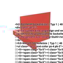Sockelleiste | Typ 1 | 40 x 24 x 25 x 2000 mm | Stahl 0,50 mm | 25 µm Polyester | 3016 - Korallenrot #2